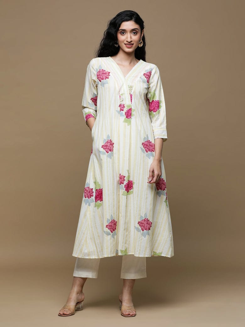 Bahaar Handblock Printed Cotton Kurta
