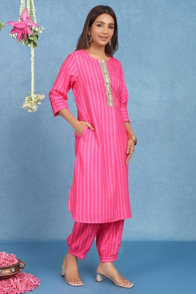 Malhaar Pink Cotton Kurta
