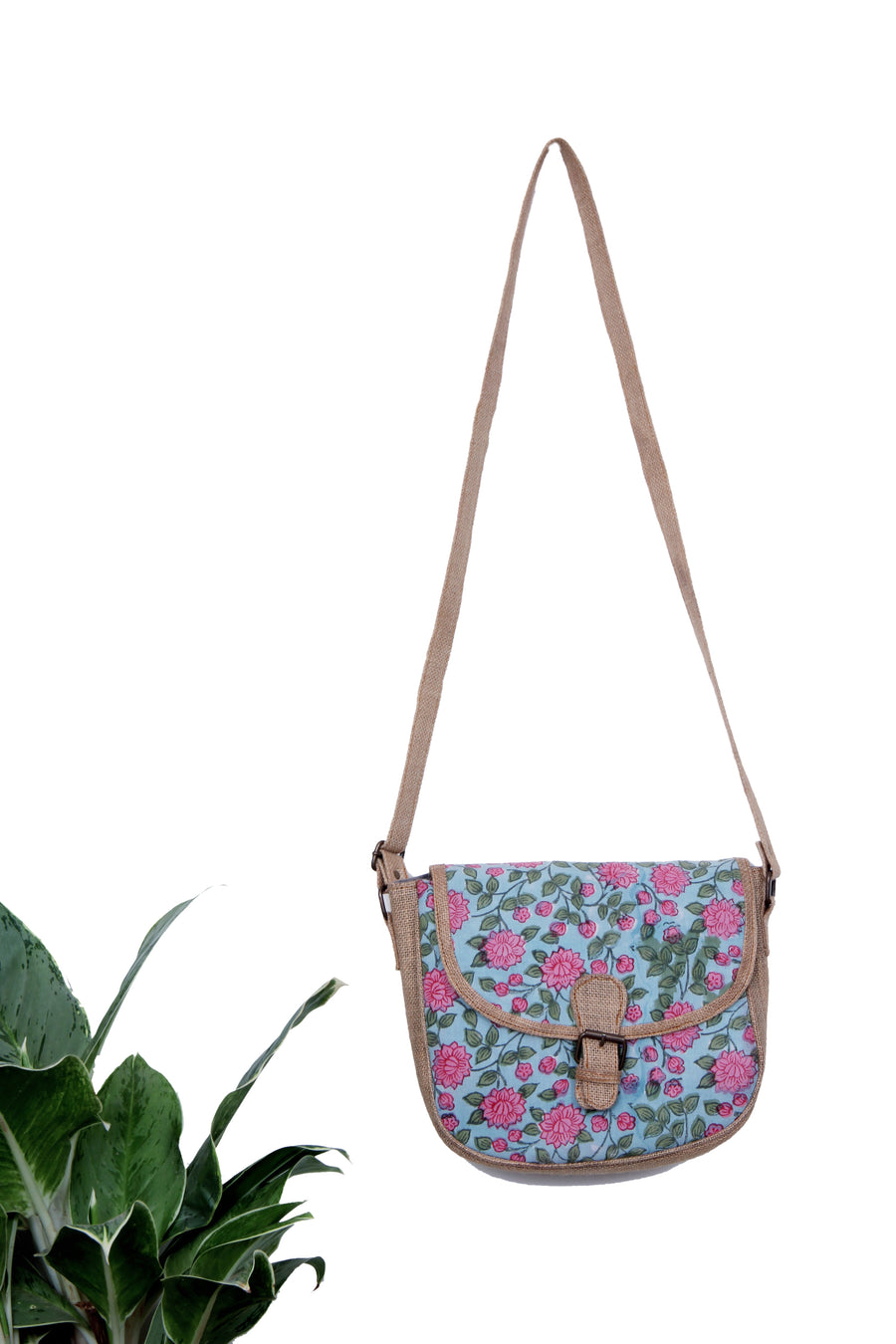 Sling Bags In Handbock Printed Cotton And Jute - Tina Eapen Design Studio