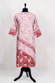 Hand Block Printed Silk Semi Stitched Kurtha In Organic Dye -madder - Tina Eapen Design Studio