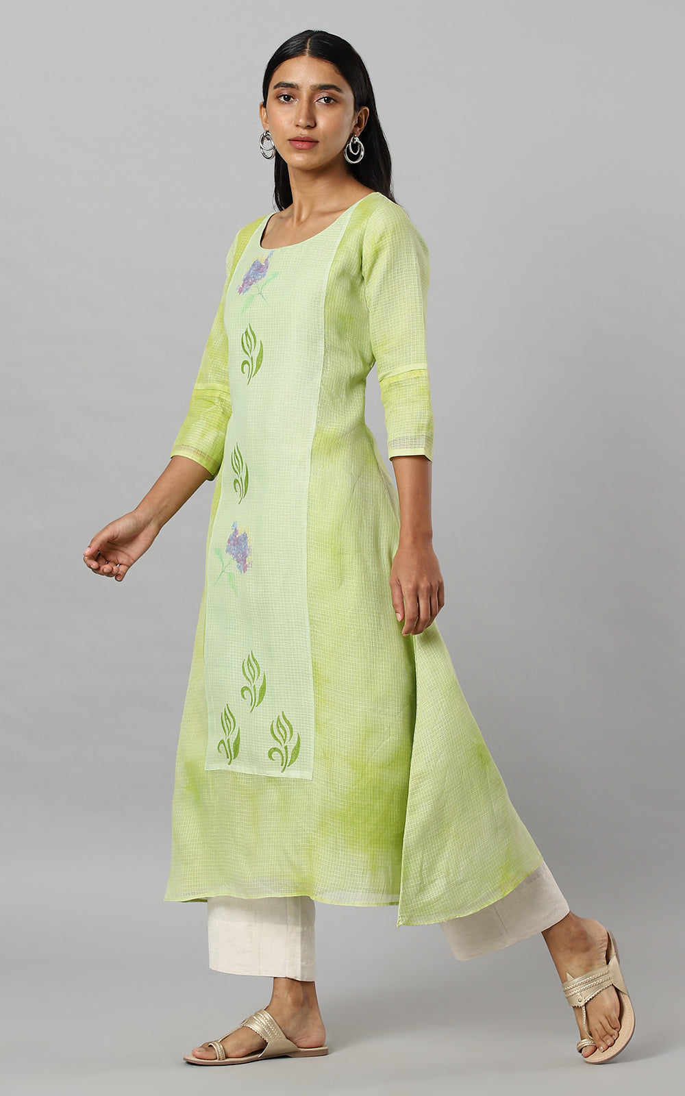 DAFFODIL YELLOWISH GREEN KOTA KURTA