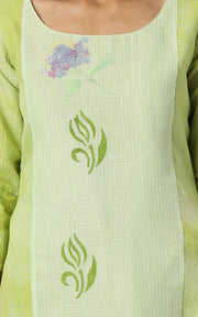 DAFFODIL YELLOWISH GREEN KOTA KURTA