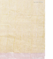 PALE YELLOW HANDWOVEN LINEN SAREE WITH HAND BLOCK PRINTS